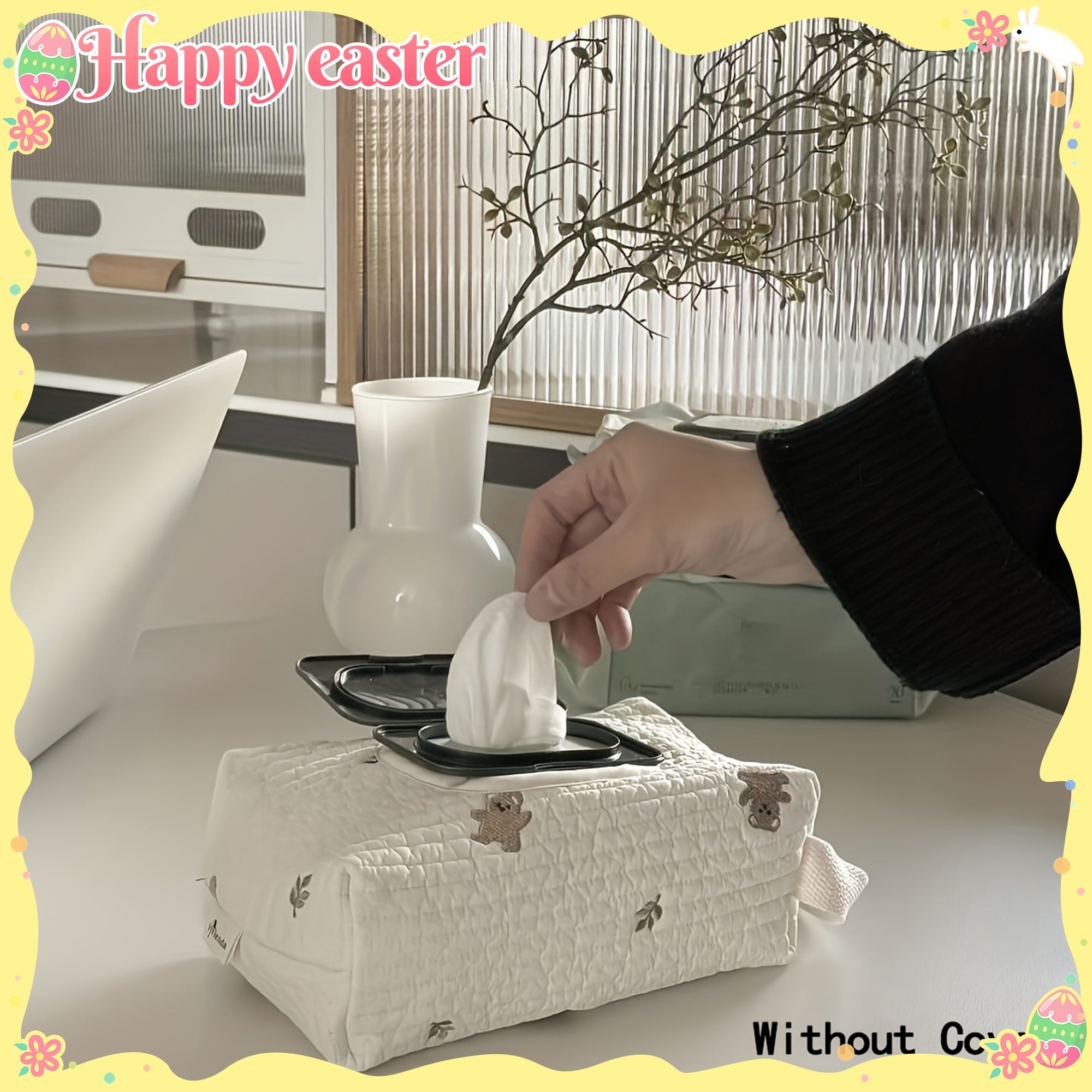 1pc Large Capacity Portable Travel Tissue Box Organizer with Flip Lid - Durable Polyester Fabric, Unfinished Design for Home, Office & On-the-Go Use, Travel Tissue Organizer | Decorative Tissues | Durable Organizer, Travel Tissue Packs