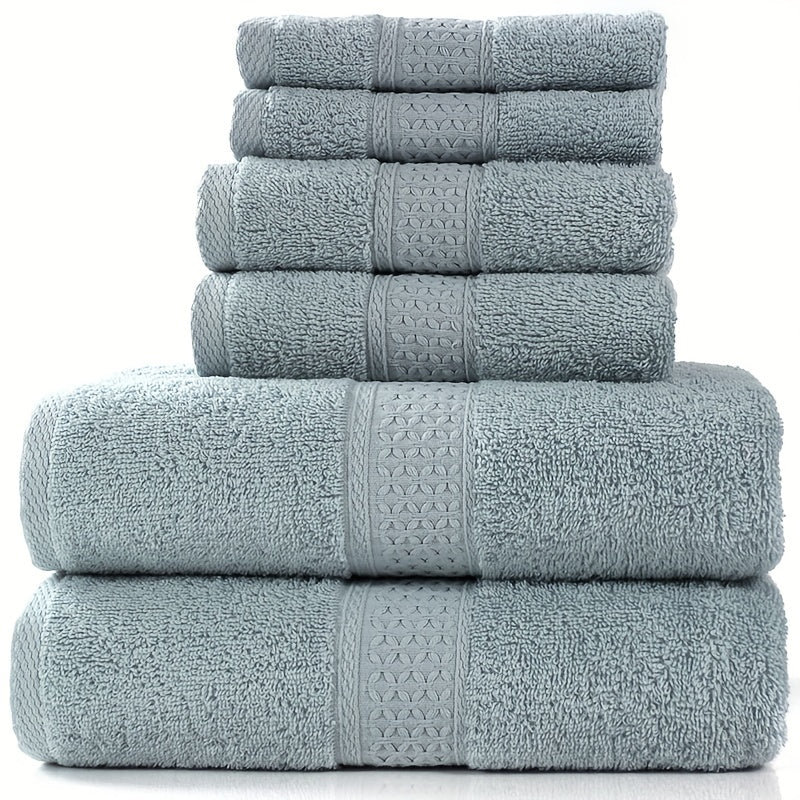 Set of Three Or Six Soft, Absorbent Cotton Towels And Bath Towels.