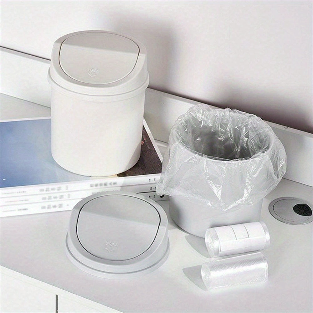 Compact Portable Flip-Top Desktop Trash Can - Space-Saving, Easy-Clean Mini Waste Bin, 2025 New Model for Home and Office Use, Durable Plastic Material with Flip Lid, Office Supplies And Accessories