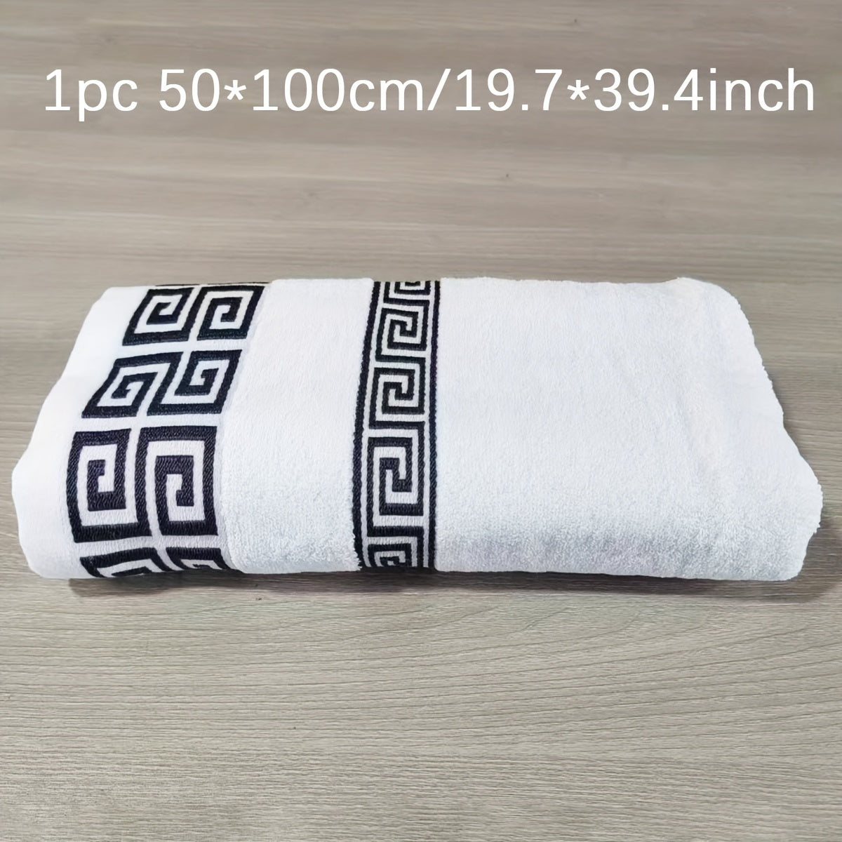 Luxurious Pure Cotton Geometric Pattern Towel - Soft, Absorbent, Quick-Dry for Bath or Face, 13.39x29.53inch or 27.56x55.12inch, Black with Golden Thread, Modern Design, Hand Wash Only, Bath Towels