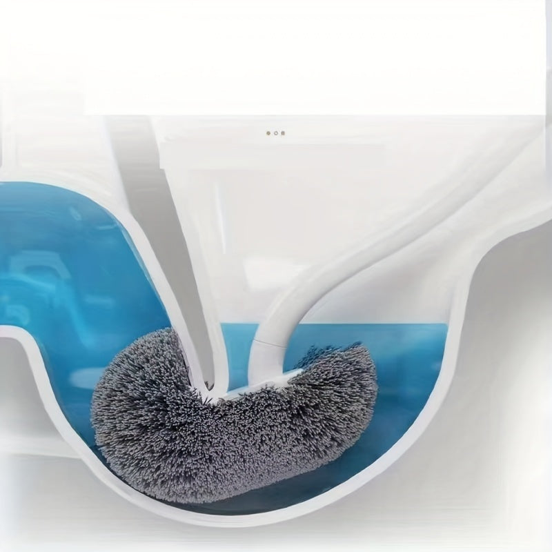 Ergonomic Non-Slip Toilet Brush - Reusable, Hygienic Bathroom Cleaning Tool with Durable Plastic Handle