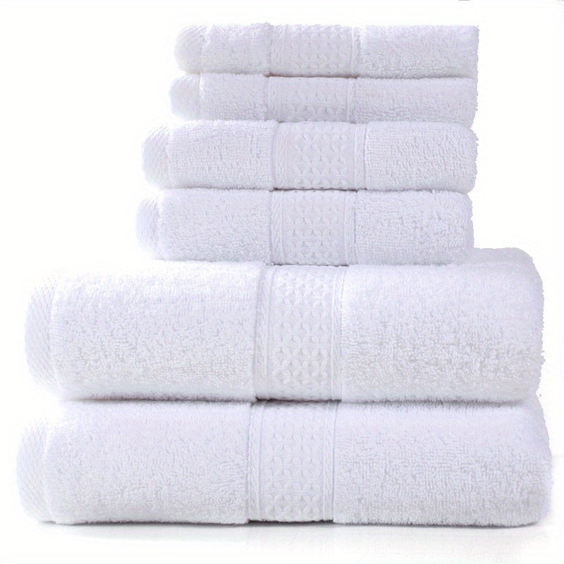 Set of Three Or Six Soft, Absorbent Cotton Towels And Bath Towels.