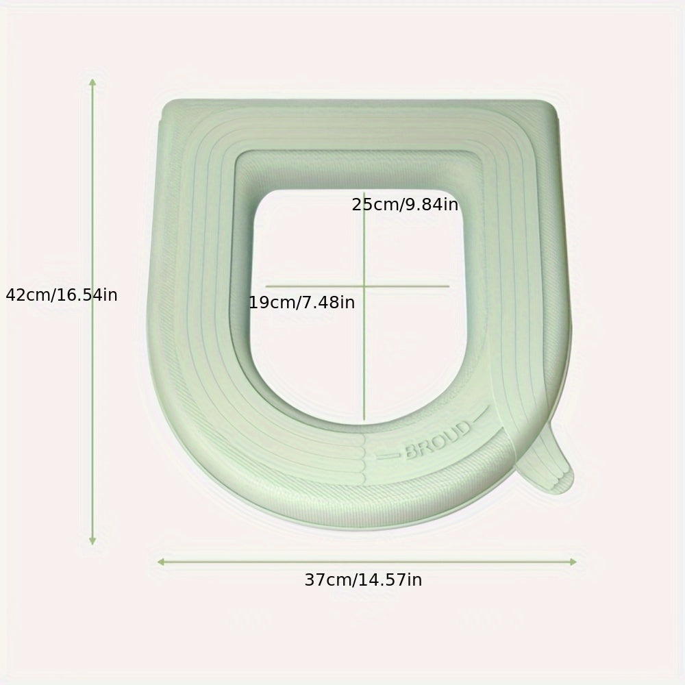 Mint Green Toilet Seat Cover Warmer - Soft, Scrubbable Cushion with Ribbed Texture & Handles for Easy Installation, Comfortable Fit, and Enhanced Hygiene, Toilet Seat Cushion