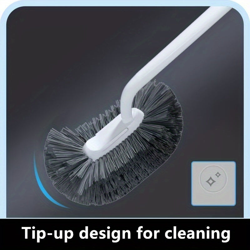 Ergonomic Non-Slip Toilet Brush - Reusable, Hygienic Bathroom Cleaning Tool with Durable Plastic Handle