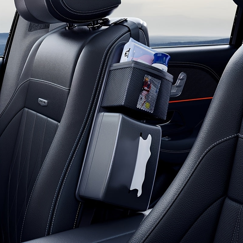Multifunctional Car Tissue Box, Side Seat Tissue Holder for Cars, Practical Storage Hanging Bag Paper Dispenser, Car Organizer - Ideal Gift
