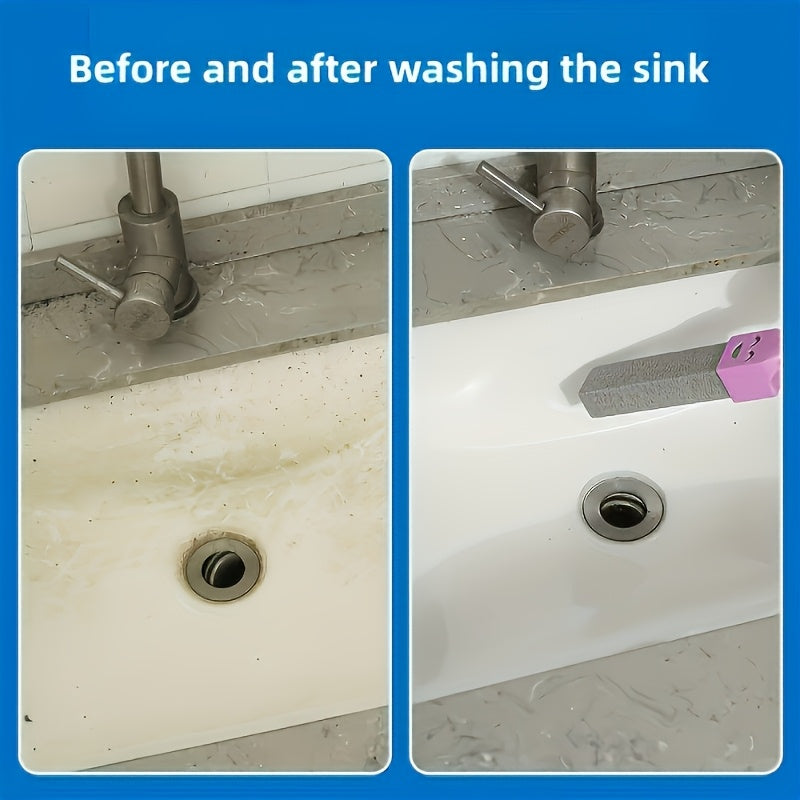 Set of 2pcs (limestone + handle), long handled limestone toilet brush, cleaning brush, no dead end brush, Toilet Power Descaling device - perfect for bathroom\u002Fpool\u002Fhome cleaning!