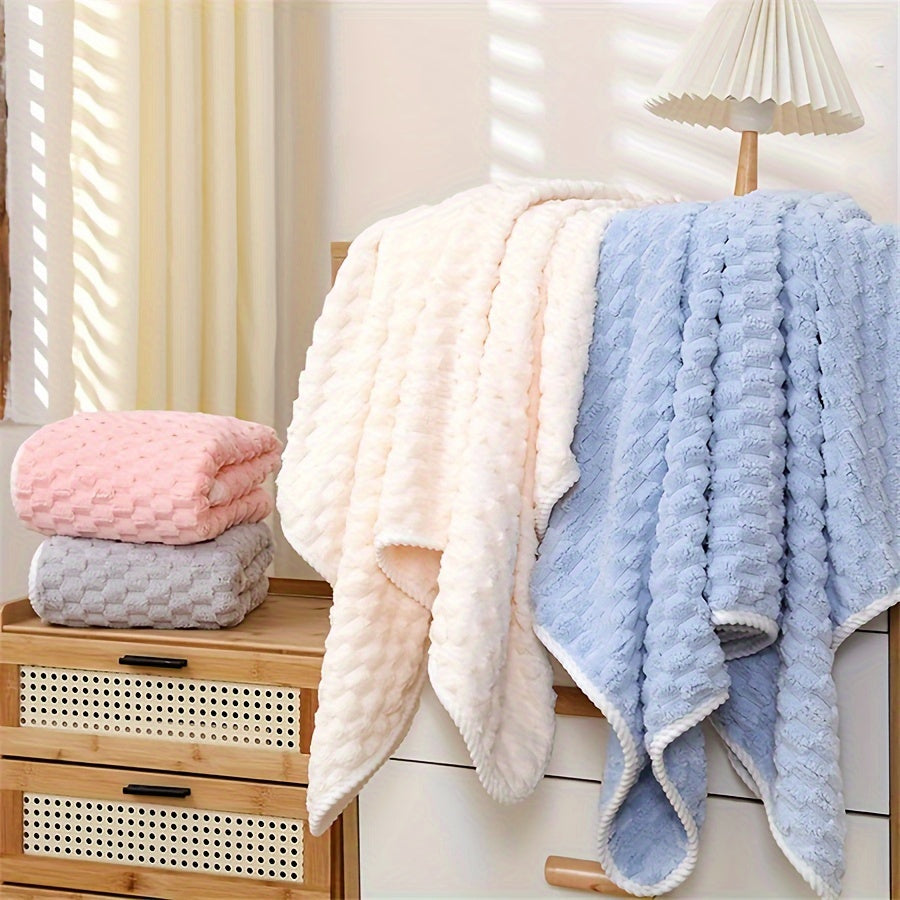 1pc Adult Microfiber Bath Towel Set - Super Absorbent&Soft Waffle Weave, Quick Drying, Polyester\u002FPolyamide Blend, Fragrance Free for Daily Use, Spa, Fitness, Travel