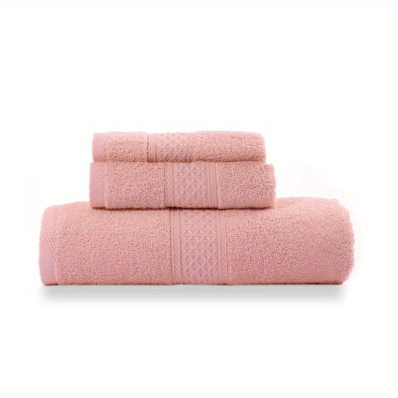 Set of Three Or Six Soft, Absorbent Cotton Towels And Bath Towels.