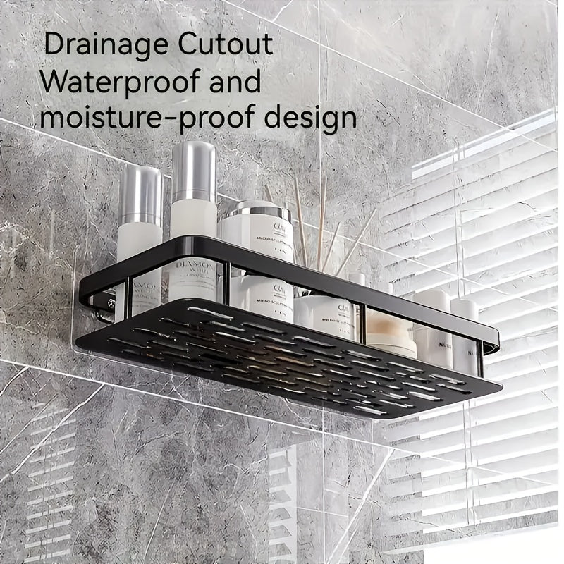 2pcs Black Rust-Proof Polished Metal Bathroom Shelves, Wall-Mounted No-Drill Hanging Shower Caddy for Shampoo, Conditioner, and Toiletries – Space-Saving and Stylish Bathroom Organizer, Spacesaving Caddy | Sleek Shower Design | Durable Bathroom Item