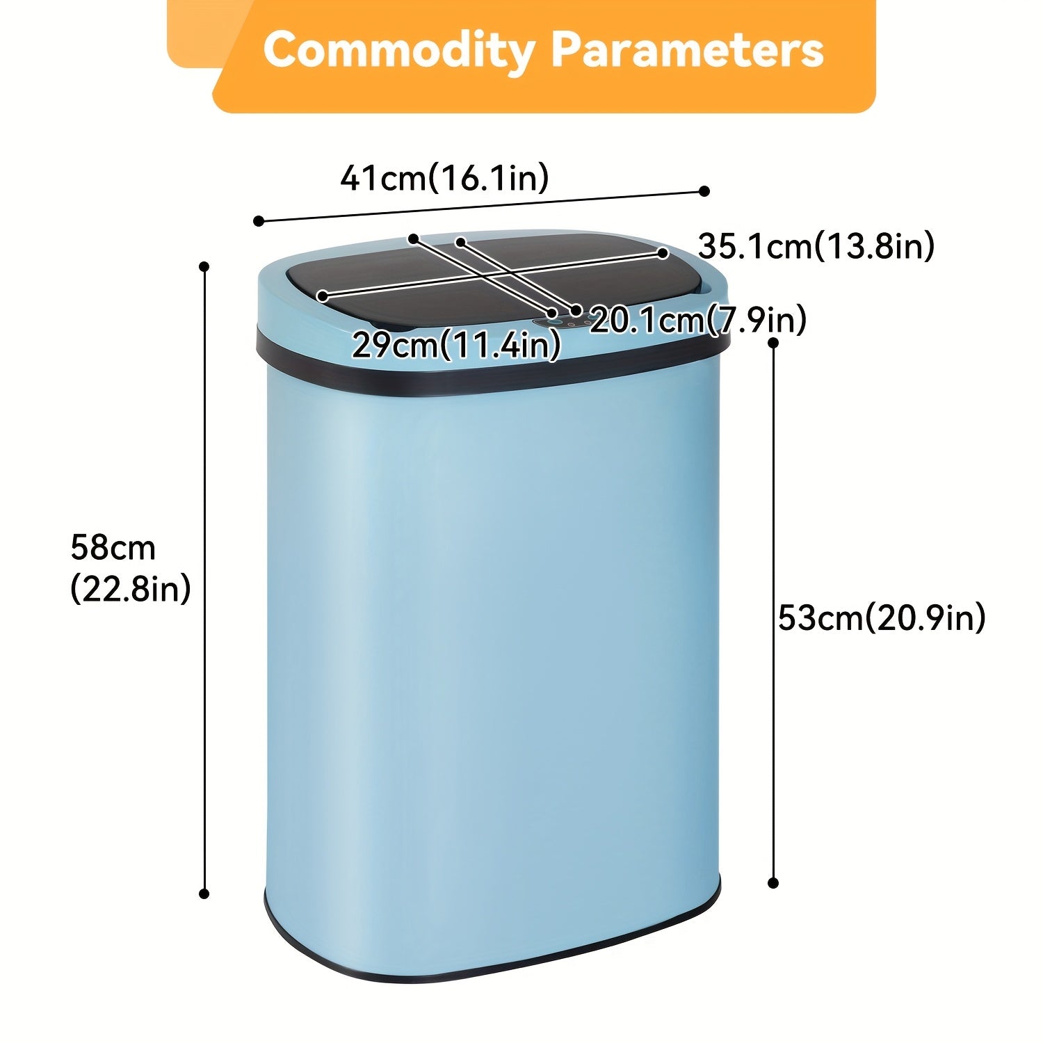 13 Gallon Trash Can Kitchen, Automatic Garbage Can Touchless Motion Sensor, Stainless Steel Trash Can With Lid Anti-Fingerprint Mute Designed, Waste Bin 50L For Office Bedroom Kitchen Indoor Trash Can