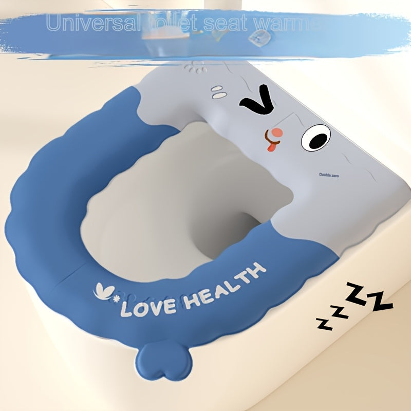 1pc Fit EVA Toilet Seat Cover, Thickened All-Season Waterproof Pad, Lightweight, Hand Wash Only, Comfortable Bathroom Accessory