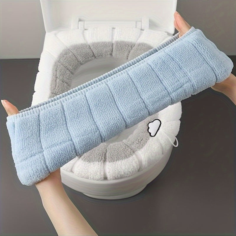 Waterproof Toilet Seat Cover, Universal Fit, Thickened Winter Bath Mat, Removable Cushion, Hand Wash Only, Soft, for Butt Comfort, Home Health & Hygiene Supplies
