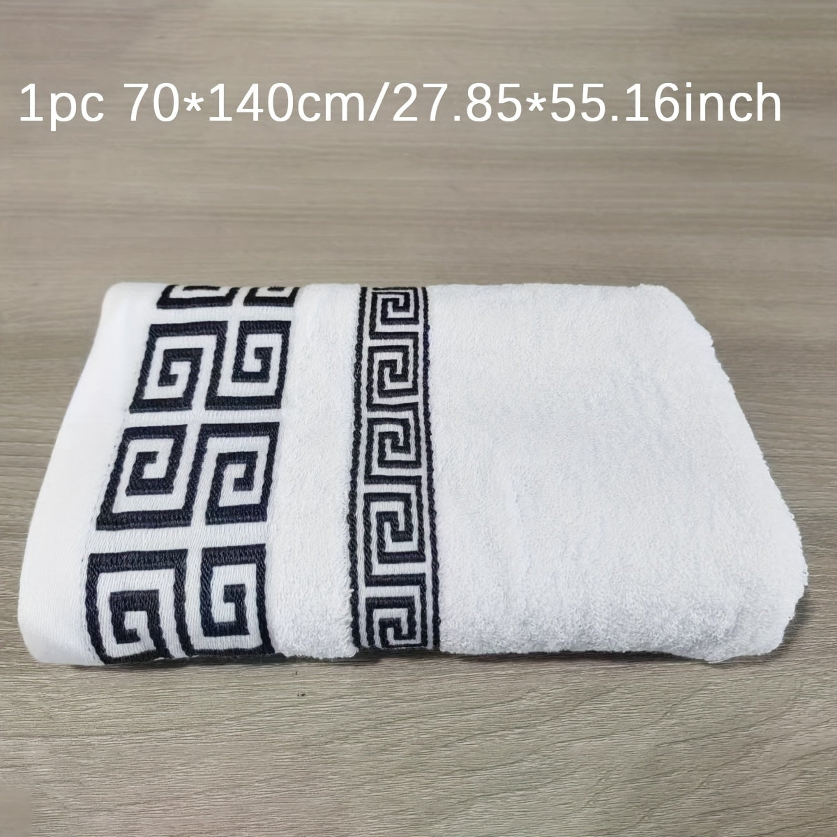 Luxurious Pure Cotton Geometric Pattern Towel - Soft, Absorbent, Quick-Dry for Bath or Face, 13.39x29.53inch or 27.56x55.12inch, Black with Golden Thread, Modern Design, Hand Wash Only, Bath Towels