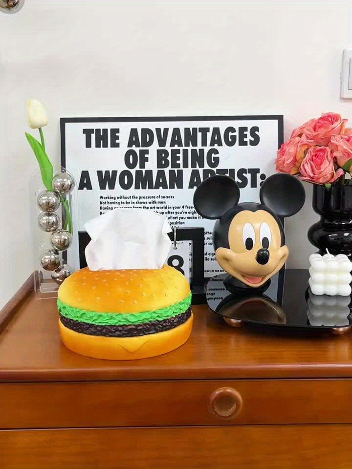 Hamburger Tissue Box Cover - Humorous Decorative Item for Kitchen Counter, Dining Table, Or Living Room | Unique Tissue Paper Holder Gift for Loved Ones