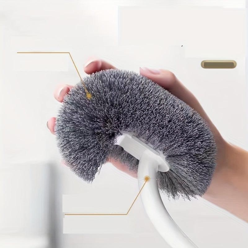 Ergonomic Non-Slip Toilet Brush - Reusable, Hygienic Bathroom Cleaning Tool with Durable Plastic Handle