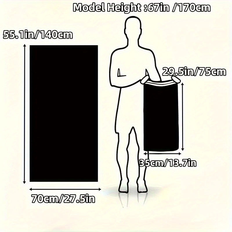 1pc Extra Large Lightweight Beach Towel and Bath Towel, Soft Striped Polyester Blend, Hand Wash Only, Tropical Style, Suitable for Adults, Pools, Travel, Camping, Cruise Ship Accessories - Seaside Towel