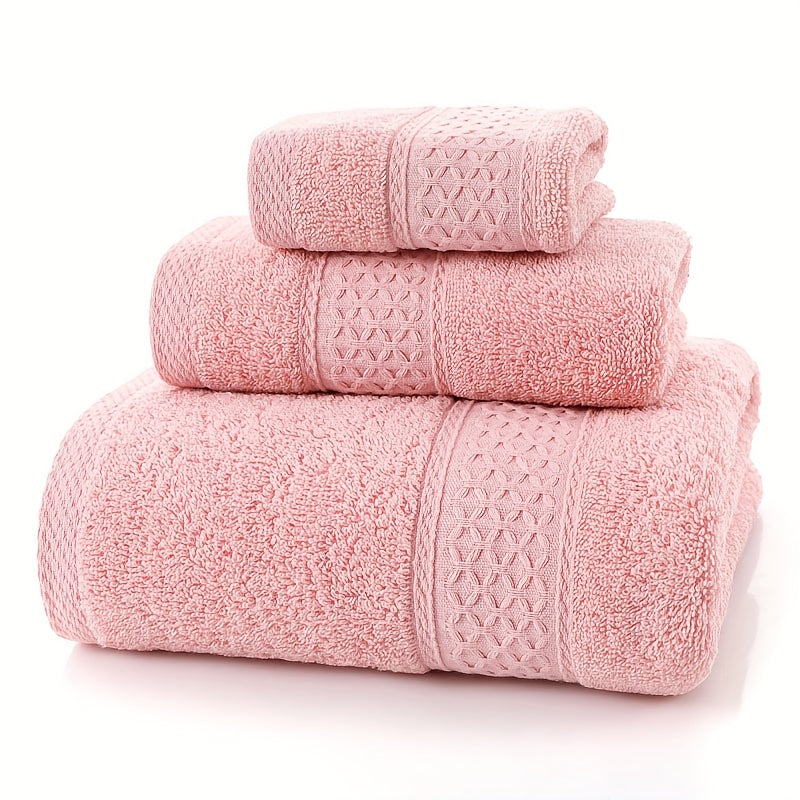 Set of Three Or Six Soft, Absorbent Cotton Towels And Bath Towels.