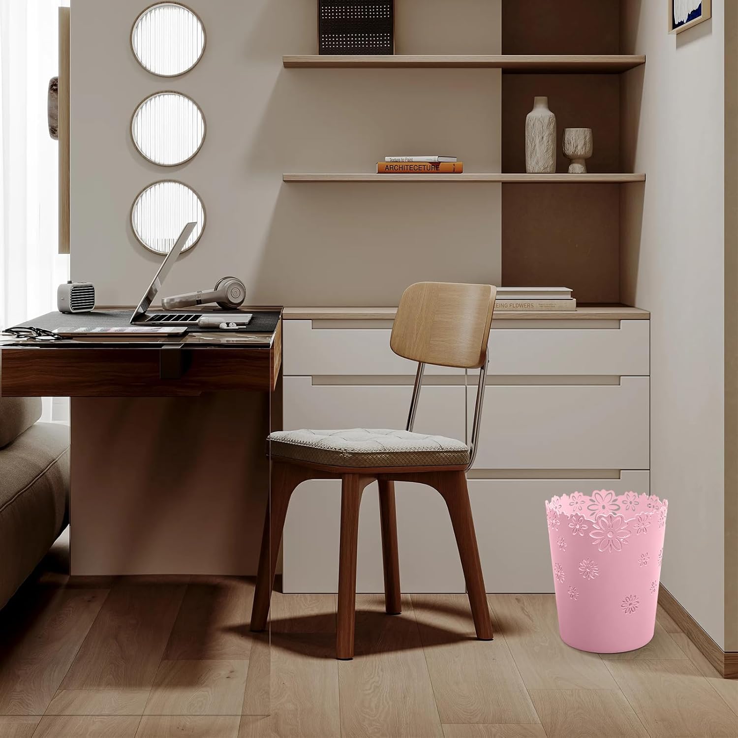 1pc Mini Wastebasket Small Trash can Office Plastic Garbage Can for Bathroom Vanity, Desktop, Office or Rooms