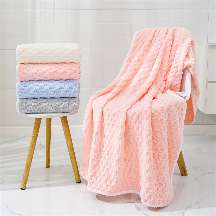 1pc Adult Microfiber Bath Towel Set - Super Absorbent&Soft Waffle Weave, Quick Drying, Polyester\u002FPolyamide Blend, Fragrance Free for Daily Use, Spa, Fitness, Travel