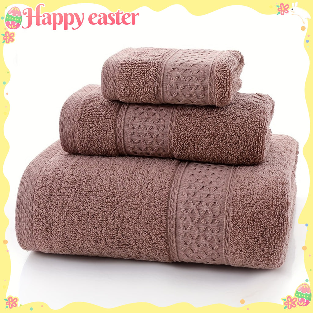 Set of Three Or Six Soft, Absorbent Cotton Towels And Bath Towels.