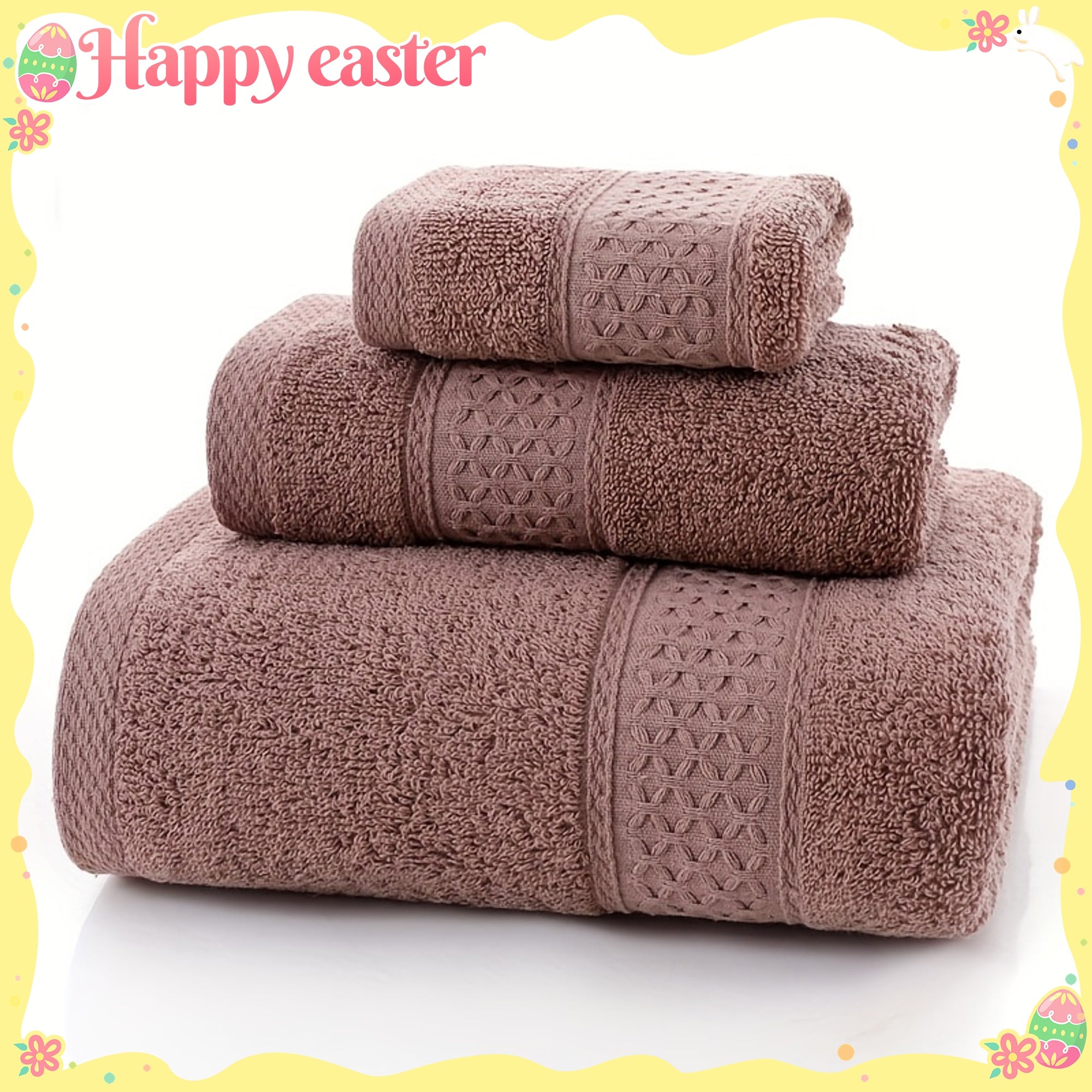 Set of Three Or Six Soft, Absorbent Cotton Towels And Bath Towels.