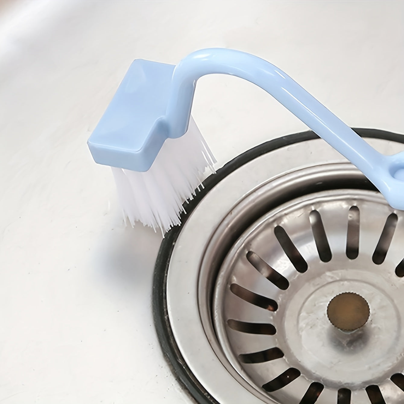 1 Blue V-Shaped Toilet Brush: Innovative S-Shaped Design for Efficient Cleaning of Toilet Bowls, Suitable for Living Room, Toilet, and Kitchen, No Electricity Required, Made of Plastic