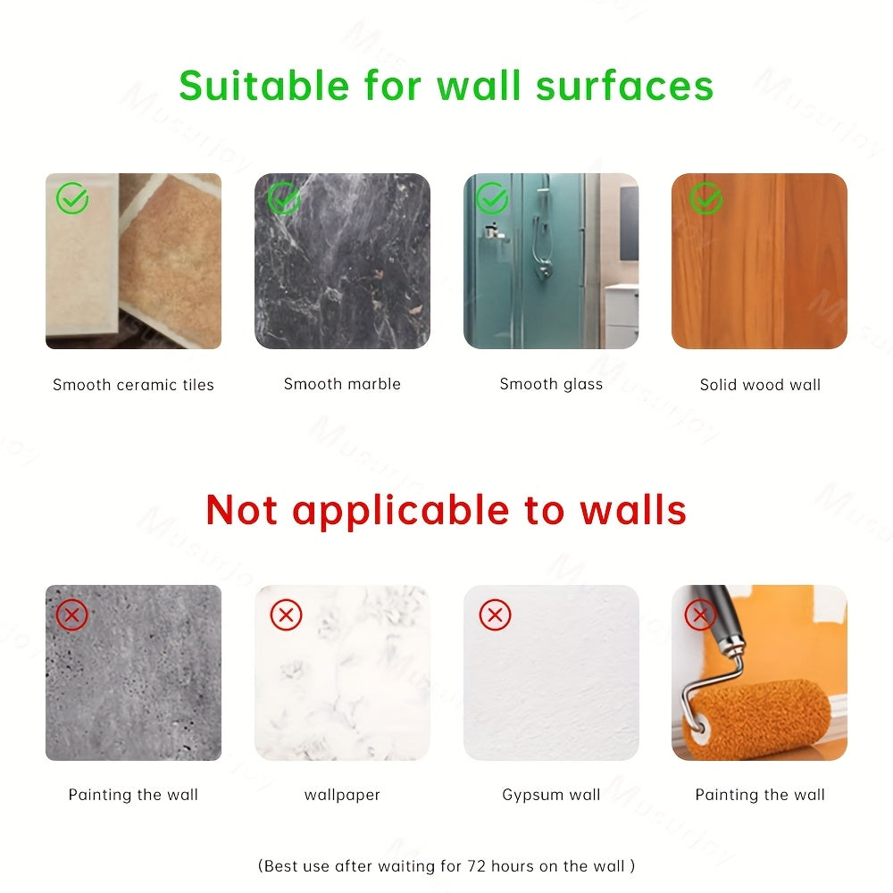 Adhesive Bathroom Shelf, Wall-mounted Hole-free Storage Rack with Mirror Effect, 1pc, Suitable for Toilet Vanity Makeup Storage, Easter Decoration, Home Kitchen and Bathroom Renovation Supplies