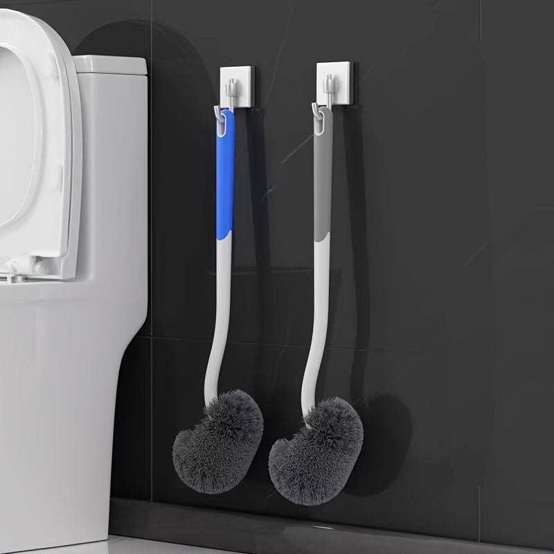 Ergonomic Non-Slip Toilet Brush - Reusable, Hygienic Bathroom Cleaning Tool with Durable Plastic Handle