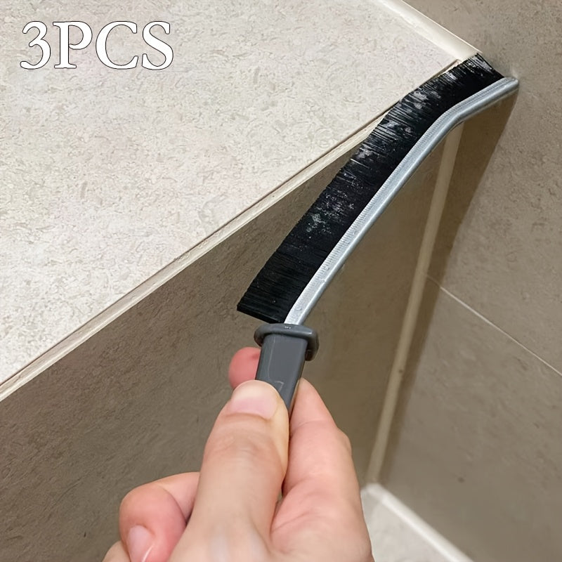 3pcs Multi-purpose Gap Cleaning Brush Set: All-in-one Cleaning King for Bathroom, Toilet, Kitchen, Electric-free Hard Brush Easily Handles Toilet, Sink, Drain Pipe and Tiles