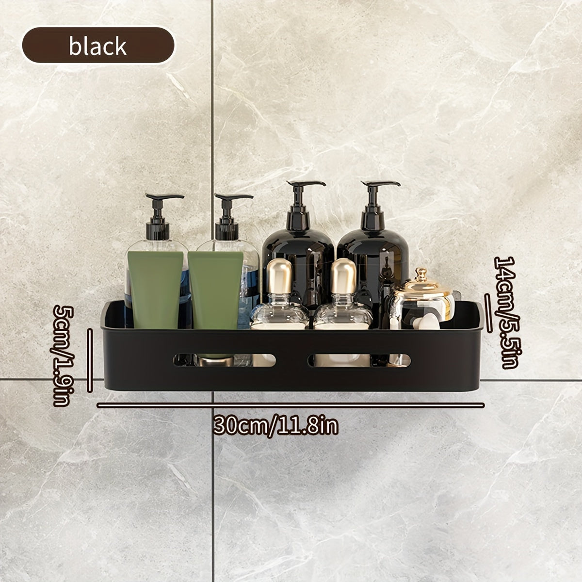 1\u002F2\u002F3pcs Long Rectangular PP Bathroom Wall Shelves - Space-Saving, No-Drill, Matte Finish, Ideal for Vanity and Shower Area Organization, Bathroom Shelves|Modern Bathroom Shelves|Durable Bathroom Shelves