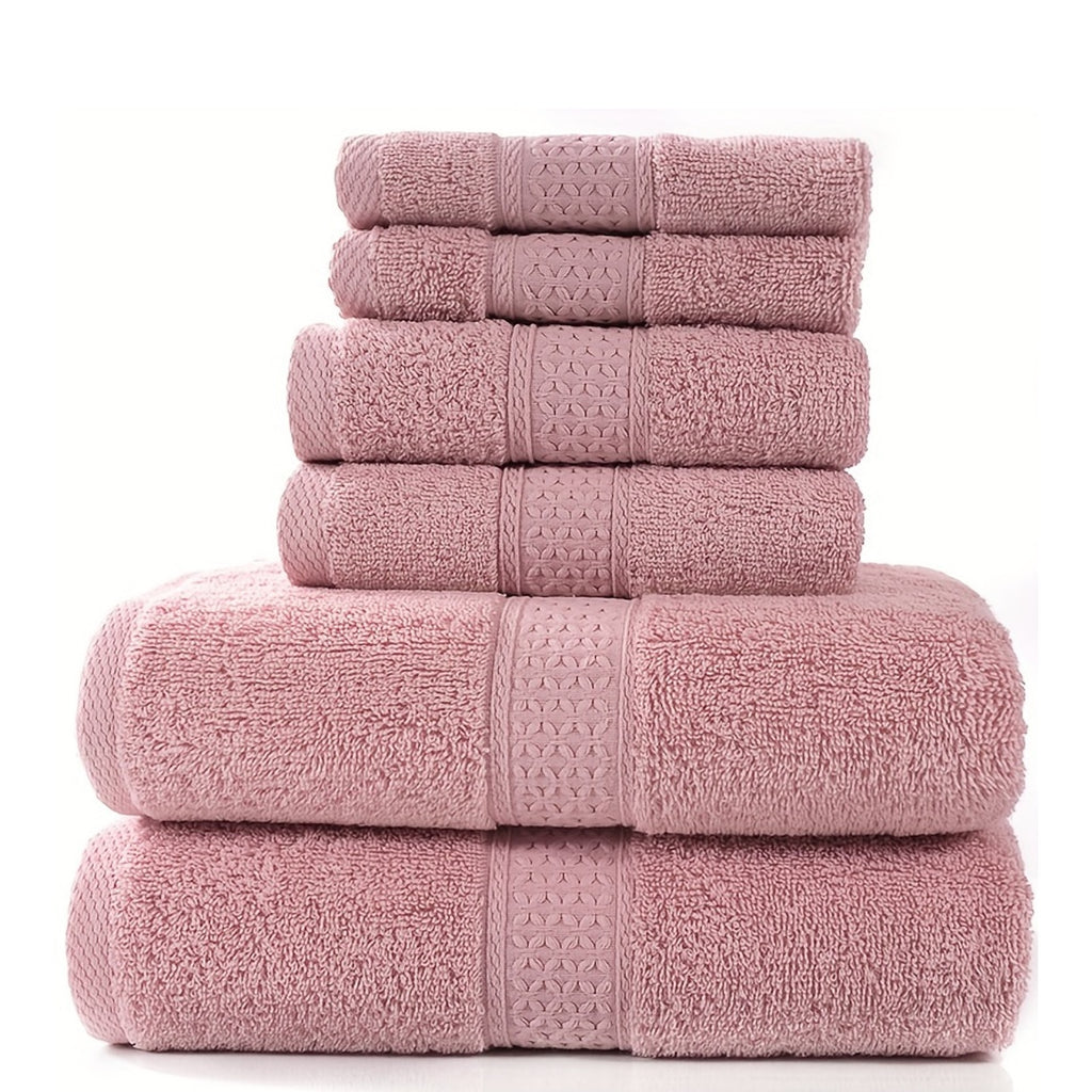 Set of Three Or Six Soft, Absorbent Cotton Towels And Bath Towels.