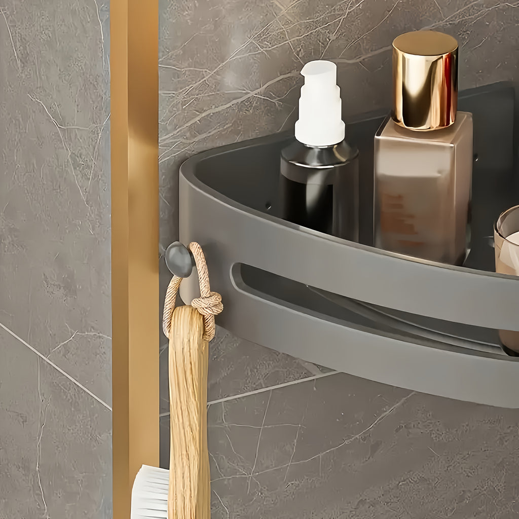 2pcs Bathroom Corner Shower Caddy, No-Drill Adhesive Wall-Mounted Shampoo Holder for Bathrooms, Holds Up to 6 Bottles of Conditioner