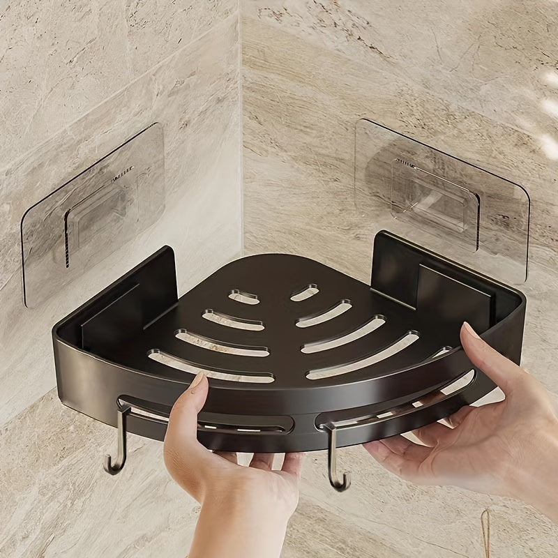 2pcs Space-Saving Triangle Corner Shelves - Durable Wall-Mounted Bathroom Organizer for Shampoo, Shower Gel & Cosmetics - Easy Install, Anti-Slip Design, Christmas\u002FHalloween Gift Decoration