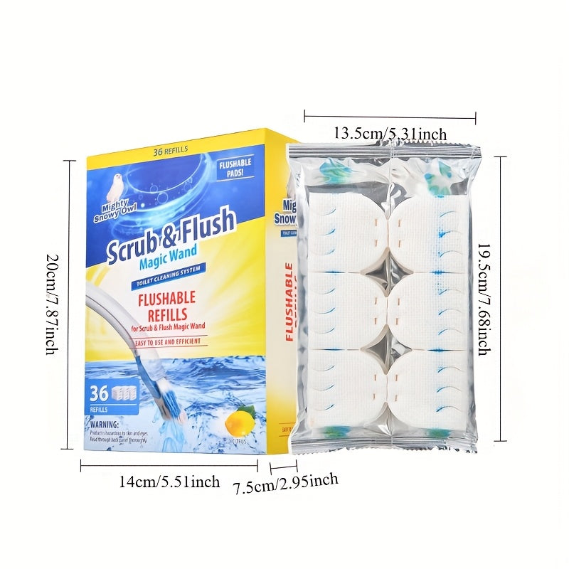 Disposable Toilet Brush with Water-Soluble Cleaning Head, Heavy-Duty Stain Removal and Replacement Set